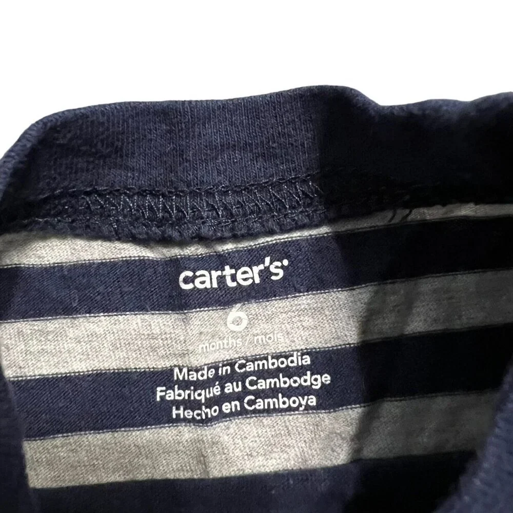 Carter's 6m Navy Striped Anchor Romper
